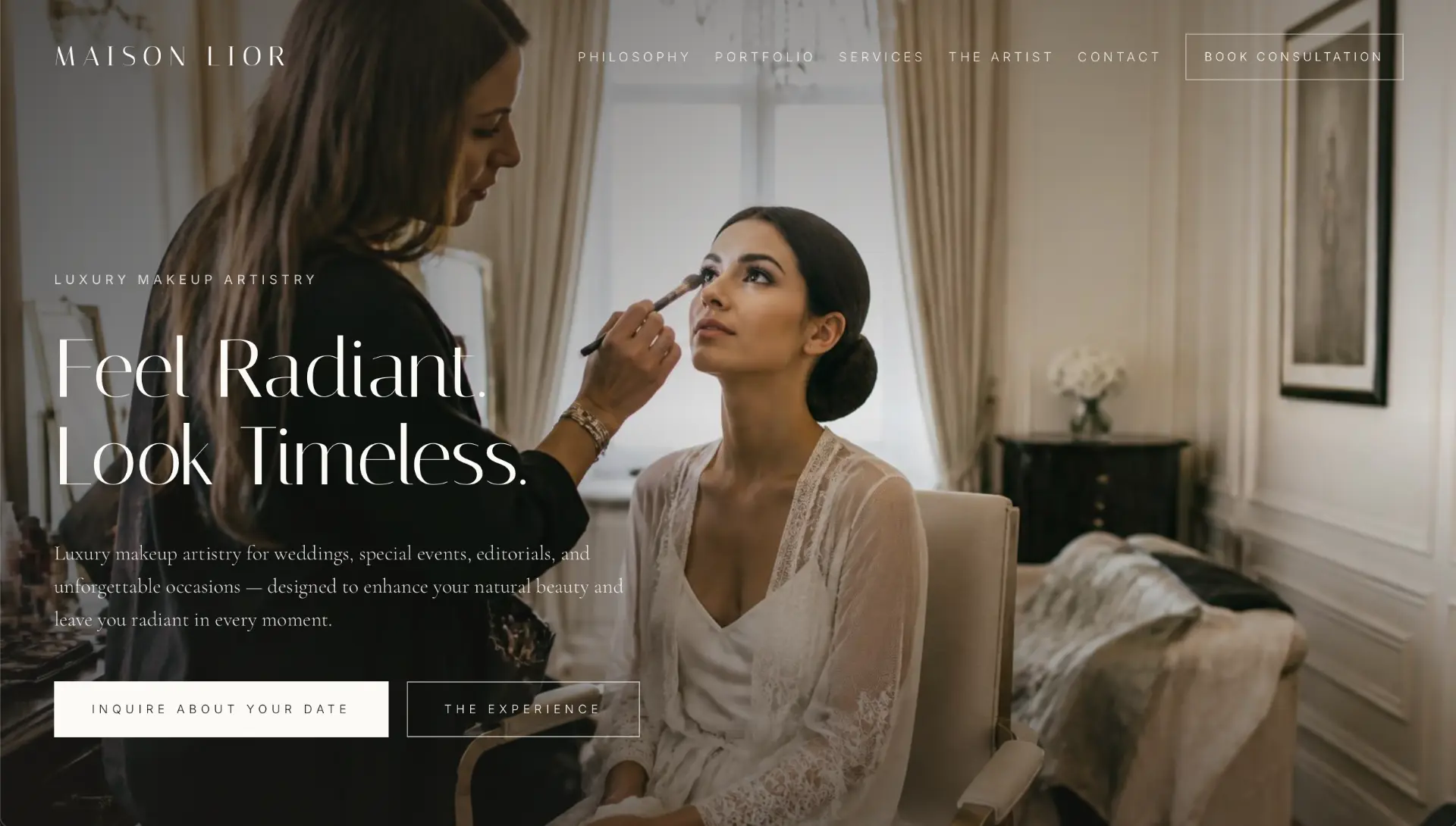 Maison Lior website homepage